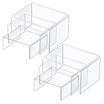 Акриловые стойки для витрин, 3 ступени размера, Акриловая подставка для витрин, Антикоррозийная прозрачная витрина, полка для фигурного стола