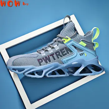 2023 Новые мужские кроссовки, повседневная обувь для бега, теннисная модная нескользящая тканая дышащая эластичная вулканизированная обувь, мужская обувь