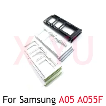 Для Samsung Galaxy A05 A05S A055F A057F Держатель Лотка для SIM-карт Гнездо Адаптера С Одним Двойным Разъемом Считывателя