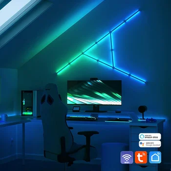 Умный WiFi Соединяющий Настенный Светильник RGBIC Home Wall DIY Декоративная Атмосфера Night Light APP Control Dimmable для Игровой Комнаты BedroomTV