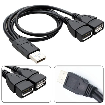 Кабель-разветвитель Премиум-класса USB 20 A Male To 2 Dual USB Male Y Splitter Hub Шнур питания Кабель-адаптер Быстрая установка