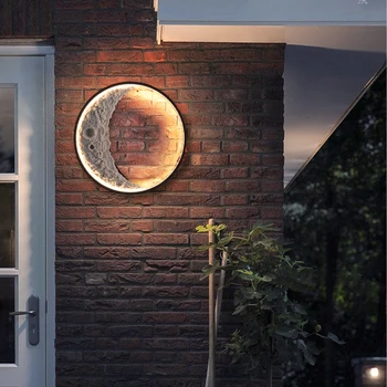Светодиодный наружный Водонепроницаемый ландшафтный настенный светильник Современное крыльцо Наружный настенный светильник Садовая лампа Вилла IP65 Лунные настенные бра
