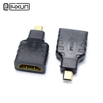 EClyxun 1 шт. Конвертер стандартного разъема HDMI в разъем Micro HDMI Аудиоразъем Адаптер для камеры телефона HD TV