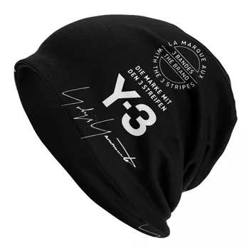 Y-3 Y3 Логотип Skullies Шапочки-Ушанки Yohji Yamamoto Хип-Хоп Мужская Женская Лыжная Кепка Теплая Шапка-капот С запахом на голову