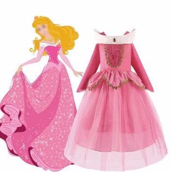 Платье Спящей Красавицы для девочек 3-10 лет, Детский Костюм принцессы для косплея Авроры, Одежда для Дня рождения и Рождества для маленьких девочек