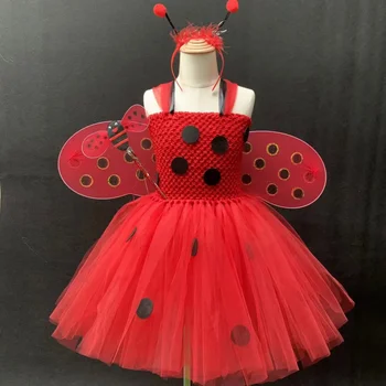 Платье-пачка Lady Beetle для маленьких девочек, платье для выступлений на сцене, костюм для Хэллоуина, Карнавал, детские аниме-костюмы для косплея, наряд