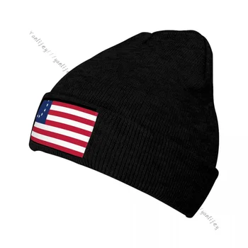 Теплая вязаная шапка-бини Besty Ross Flag Cap на осень-зиму