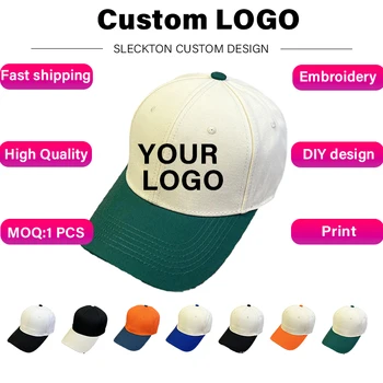 Бейсболка SLECKTON с пользовательским логотипом и буквенной вышивкой для мужчин и женщин, фирменный дизайн, Летняя нашивка с фотопринтом, Солнцезащитная шляпа Унисекс