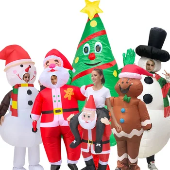Рождественская Карнавальная Ночь Рождественская Елка Санта Клаус Пряничный Человечек Ветка Снеговика Надувной Костюм Косплей Праздничная Вечеринка Подарок