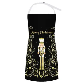 С Рождеством, Белый и золотой Щелкунчик, винтажный дизайн в стиле поздравительной открытки, Фартук, Аксессуар для шеф-повара