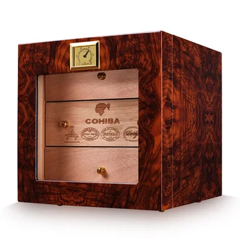 хьюмидор из трех слоев натурального спелого кедрового дерева, коробка для увлажнения сигар большой емкости ca-0412