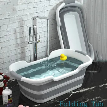 Портативная складная ванна, детская ванночка, портативная силиконовая емкость для мытья, нескользящая ванна для собак, ванна для ног, гидромассажная ванна
