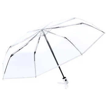 Полностью автоматический трехстворчатый прозрачный мужской ветрозащитный большой свадебный зонт