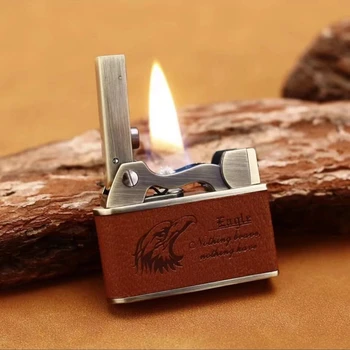 Jobon Бензиновая Зажигалка с Автоматическим Зажиганием Металлическая Ветрозащитная Винтажная Ретро Сигарета Для мужчин Подарочные Гаджеты для курения