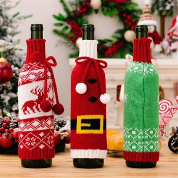 Рождественские Украшения для дома Navidad Сумка для бутылки вина Чехол Лось Снежинка Украшения для Рождественской вечеринки Декор Прямая Поставка