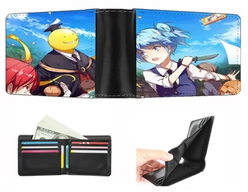 Бутик-кошелек с логотипом аниме Assassination Classroom, Новый кошелек для карточек, кошелек для мальчиков и девочек с двойным складыванием