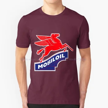 Футболка с винтажным логотипом автозаправочной станции Mobil Oil 1930 года, футболка из 100% хлопка, Бензиновый гараж, бензонасос, заправочная станция Hot Rod