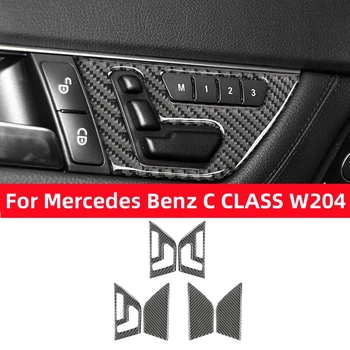 Для Mercedes Benz C Class W204 2007-2013 Кнопка Регулировки Автокресла Ручка Переключателя Декоративная Отделка Крышки Автоаксессуары Из Углеродного Волокна