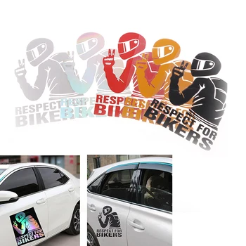 15x11 см Наклейка Respect Biker для автомобиля мотоцикла Виниловые 3D наклейки Виниловые 3D наклейки и отличительные знаки для мотоциклов
