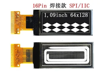 IPS 1,09-дюймовый 16PIN/4PIN Белый OLED-экранный модуль SSD1312 Drive IC 128 * 64 SPI /IIC Интерфейс