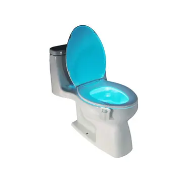 PIR Датчик движения Сиденье для унитаза Светодиодная ночная лампа с изменением цвета 8 цветов Инфракрасная Индукционная лампа для унитаза для ванной комнаты