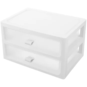 Пластиковые ящики Японский Прозрачный Ящик для Настольного Хранения Офисной Организации и Ящиков-Органайзеров Белого Цвета