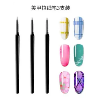 Ручка-лак для ногтей с большой головкой, кофейная палочка, набор из 3 предметов, цветочная кисточка, ручка для рисования ногтей, Стильные и удобные инструменты для макияжа
