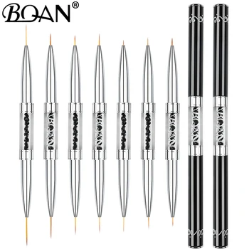 BQAN Черная двухголовочная хрустальная ручка 15/20 мм Кисть для рисования, карандаш для рисования, гель-лак для ногтей с кристаллами, маникюр