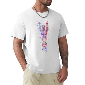 Молекулы человеческого тела, Молекула ДНК, ДНК Футболка винтажная футболка для мальчиков белые футболки винтажная одежда тройники футболки для мужчин