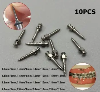 10 штук стоматологических ортодонтических винтов для крепления мини-имплантатов с самосверлящимся микро-костным винтом из титанового сплава 16 Размеров