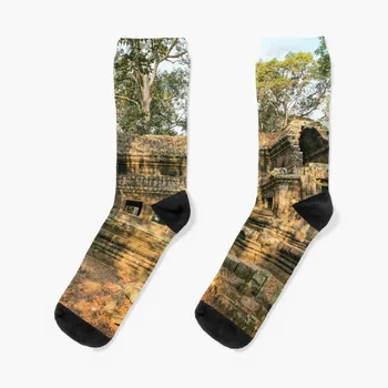 Сторожка в Ангкор-Вате Носки черные носки забавные подарки дизайнерские носки Женские мужские