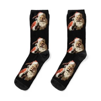 Носки с колбасой Санта-Клауса, много черных носков, яркие носки с подвязками, женские носки, мужские