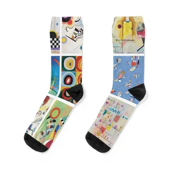 Носки Kandinsky - Collage, спортивные футбольные носки cute Lots, мужские носки, женские