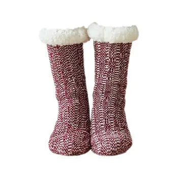 Пушистые носки Носки-тапочки со средней трубкой, один Размер, морозостойкие, с прекрасной флисовой подкладкой, женские теплые зимние носки