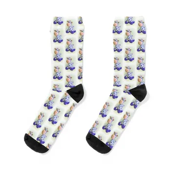 Фиолетовые носки из коровьей кожи, яркие мужские носки для кроссфита в стиле хип-хоп с подвязками, женские