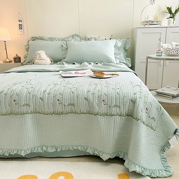 Новое Корейское стеганое одеяло с вышивкой, Летнее прохладное одеяло, стеганое одеяло с кондиционером, роскошное одеяло, постельное белье размера 