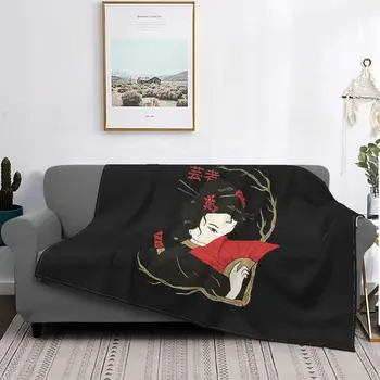 Иллюстрации японских художников-гейш, одеяло из флиса, Всесезонное Милое тонкое покрывало для кровати, плюшевое тонкое одеяло