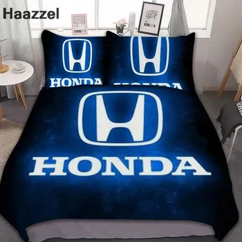 Автомобильный гражданский логотип Honda-Размер США/Европы/Великобритании, стеганое одеяло, покрывало, пододеяльник, наволочка, комплекты из 2-3 предметов для взрослых, младенцев и детей