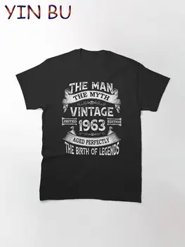 The Man The Myth Винтаж 1963 года Подарок на день рождения 60 Лет мужская футболка Harajuku Футболка Мужской топ Черная футболка Оверсайз 3XL
