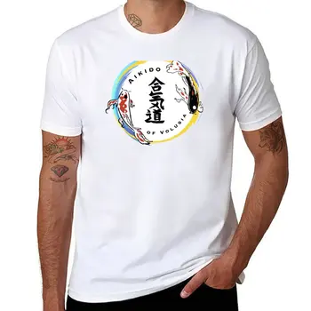 Новая футболка Aikido of Volusia - Koi, забавная футболка, пустые футболки, обычная футболка, черные футболки для мужчин