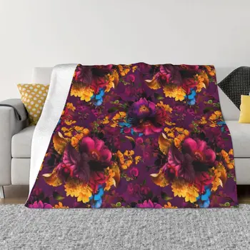 Moody florals - Мистическая Ночь, 12 Пледов, Изготовленное На Заказ Одеяло, Пушистые Одеяла