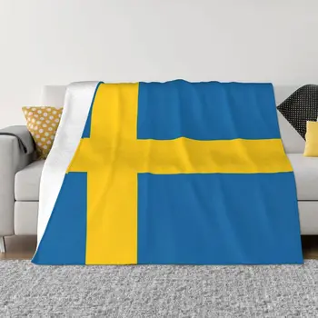 Шведский Флаг Швеции Набросьте Одеяло Одеяла Диваны Для Украшения Милые Клетчатые Пляжные Движущиеся одеяла