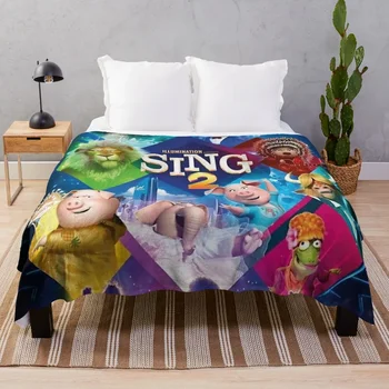 Movie Sing 2 Throw Blanket Ретро Очень Большие Пледы Диваны Из Декоративных Утяжеленных Одеял