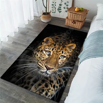 Леопардовый коврик с 3D-принтом, Нескользящий коврик для столовой, гостиной, Мягкий ковер для спальни 03