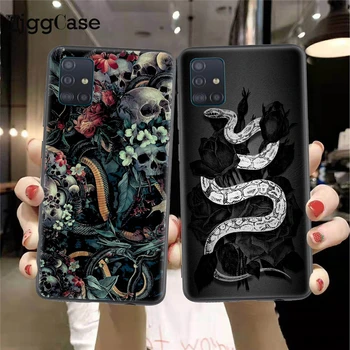 Чехол для телефона в виде змеиного Цветка Для Samsung Galaxy A53 A73 A33 A72 A52 A32 A71 A51 A41 A31 A21S A50 A70 A30 A13, черный чехол, Основа