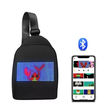 Сумка со светодиодной подсветкой Bluetooth Smart Pix, портативная сумка на грудь со светодиодной подсветкой, сумка-слинг, портативная унисекс, динамическая сумка на одно плечо со светодиодным дисплеем