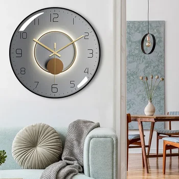 Простые и стильные 12-дюймовые бесшумные настенные часы: кварцевые часы для гостиной - Украшение гостиной в скандинавском стиле