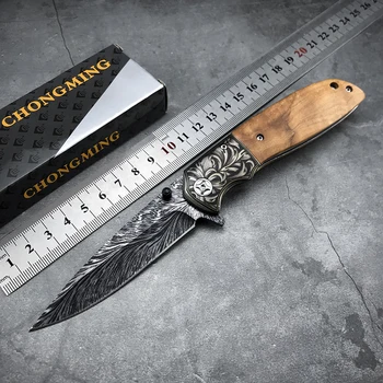 CM77 Нож с дамасским узором Тактический охотничий 440C Складной карманный для выживания в джунглях Походные ножи EDC Спасательные инструменты