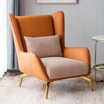 Роскошная подушка для стула в скандинавском стиле, Современные кресла, спальня, гостиная, стулья для гостиной, Кожаные напольные принадлежности для салонной мебели
