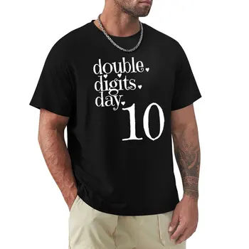 Этой девушке сейчас 10 двузначных чисел, футболка с подарком на 10-й день рождения, мужская хлопковая футболка с графическим оформлением по индивидуальному заказу